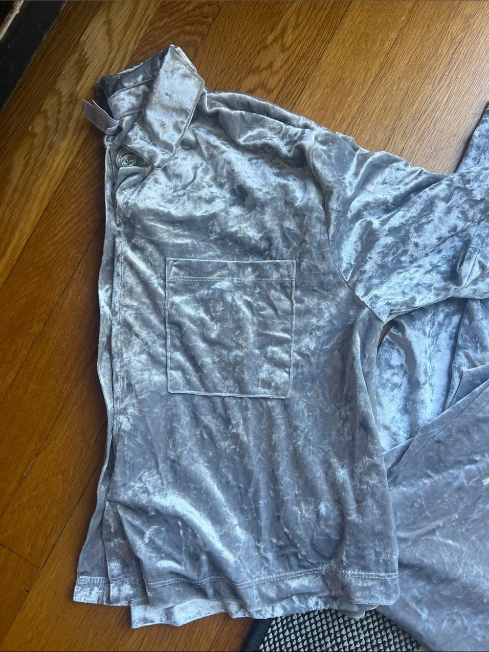 stars above Silver Crushed Velvet Pajama Set